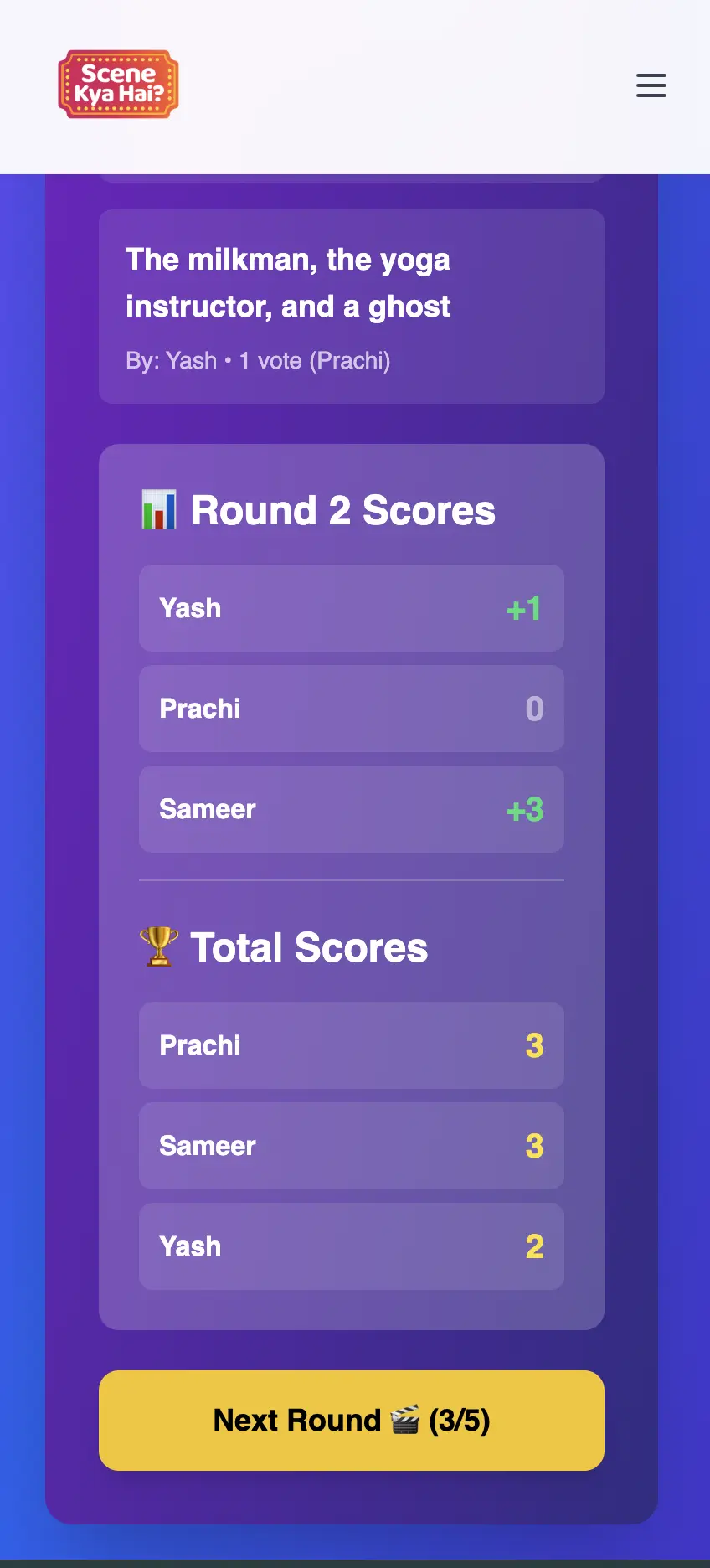 Gameplay screenshot with question prompt